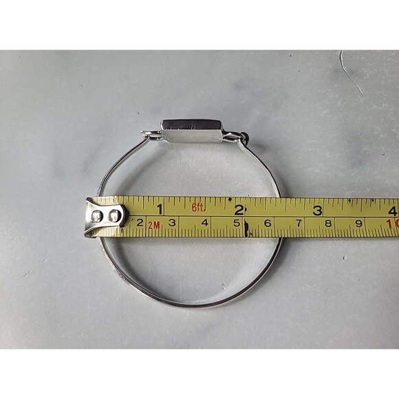 Sterling Silver 925 Faux Onyx Hook Bracelet Vintage - Picture 9 of 10